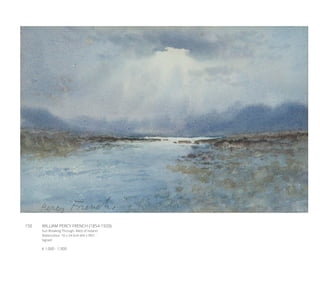 150	 WILLIAM PERCY FRENCH (1854-1920)
Sun Breaking Through, West of Ireland
Watercolour, 16 x 24.5cm (6¼ x 9½’’)
Signed
€ 1,000 - 1,500
 