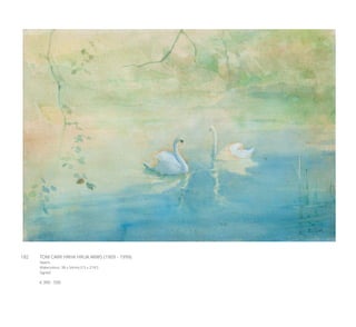 182	 TOM CARR HRHA HRUA ARWS (1909 - 1999)
Swans
Watercolour, 38 x 54cms (15 x 21½”)
Signed
€ 300 - 500
 