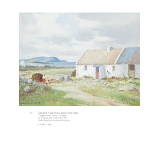 11	 MAURICE C. WILKS RUA ARHA (1910-1984)
Cottages at Glenn District, Co. Donegal
Oil on canvas, 34 x 44.5cm (13½ x 17½”)
Signed. Signed and inscribed with title verso
€ 1,500 - 2,500
 