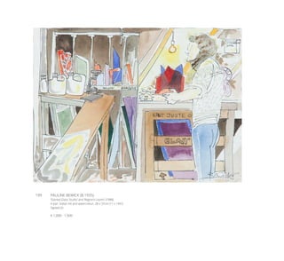 199	 PAULINE BEWICK (B.1935)
‘Stained Glass Studio’ and ‘Regine’s Looms’ (1988)
A pair, Indian ink and watercolour, 28 x 37cm (11 x 14½’’)
Signed (2)
€ 1,000 - 1,500
 