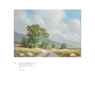 200	 GERARD MARJORAM (B.1936)
Near Roundwood, Co. Wicklow
Oil on canvas, 25.5 x 36cm (14 x 10’’)
Signed
€ 250 - 350
 