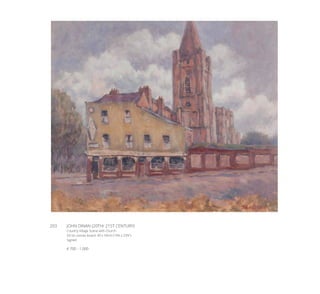203	 JOHN DINAN (20TH/ 21ST CENTURY)
Country Village Scene with Church
Oil on canvas board, 49 x 59cm (19¼ x 23¼”)
Signed
€ 700 - 1,000
 