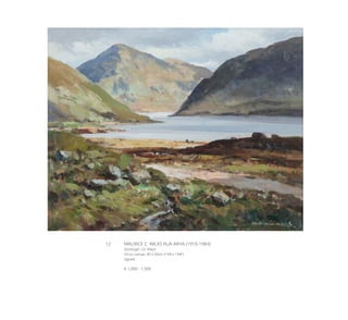 12	 MAURICE C. WILKS RUA ARHA (1910-1984)
Doolough, Co. Mayo
Oil on canvas, 40 x 50cm (15¾ x 19¾’’)
Signed
€ 1,000 - 1,500
 