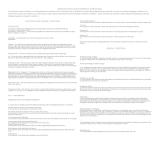 General Terms and Conditions of Business
The Auctioneer carries on business on the following terms and conditions and on such other terms or conditions as may be expressly agreed with the Auctioneer or set out in any relevant Catalogue. Conditions 12-21
relate mainly to buyers and conditions 22-32 relate mainly to sellers. Words and phrases with special meanings are defined in condition 1. Buyers and sellers are requested to read carefully the Cataloguing Practice and
Catalogue Explanation contained in condition 2.
DEFINITIONS AND GENERAL CONDITIONS
DEFINITIONS
1. In these conditions the following words and expressions shall have the following meaings:
‘Auctioneer’ – James Adam & Sons.
‘Auctioneer’s Commission’ – The commission payable to the Auctioneer by the buyer and seller as speci-
fied in conditions 13 and 25.
‘Catalogue’ – Any advertisement, brochure, estimate, price list or other
publication.
‘Forgery’ – A Lot which was made with the intention of deceiving with regard to authorship, culture,
source, origin, date, age or period and which is not shown to be such in the description therefore in the
Catalogue and the market value for which at the date of the auction was substantially less than it would
have been had the Lot been in accordance with the Catalogue description.
‘Hammer Price’ – The price at which a Lot is knocked down by the Auctioneer to the buyer.
‘Lot’ – Any item which is deposited with the Auctioneer with a view to its sale at auction and, in particular,
the item or items described against any Lot number in any Catalogue.
‘Proceeds of Sale’ – The net amount due to the seller being the Hammer Price of the Lot after deducting
the Auctioneer’s Commission thereon under condition 25 the seller’s contribution towards insurance
under condition 26, such VAT as is chargeable and any other amounts due by the seller to the Auctioneer
in whatever capacity howsoever arising.
‘Registration Form or Register’ – The registration form (or, in the case of persons who have previously
attended at auctions held by the Auctioneer and completed registration forms, the register maintained by
the Auctioneer which is compiled from such registration forms) to be completed and signed by each pro-
spective buyer or, where the Auctioneer has acknowledged pursuant to condition 12 that a bidder is act-
ing as agent on behalf of a named principal, each such bidder prior to the commencement of an auction.
‘Sale Order Form’ – The sale order form to be completed and signed by each seller prior to the commence-
ment of an auction.
‘Total Amount Due’ – The Hammer Price of the Lot sold, the Auctioneer’s Commission due thereon under
condition 13, such VAT as is chargeable and any additional interest, expenses or charges due hereunder.
‘V.A.T.’ – Value Added Tax.
Cataloguing Practice and Catalogue Explanations
2. Terms used in Catalogues have the following meanings and the Cataloguing Practice is as follows:
The first name or names and surname of the artist;
In the opinion of the Auctioneer a work by the artist.
The initials of the first name(s) and the surname of the artist;
In the opinion of the Auctioneer a work of the period of the artist and which may be in whole or in part
the work of the artist.
The surname only of the artist;
In the opinion of the Auctioneer a work of the school or by one of the followers of the artist or in his style.
The surname of the artist preceded by ‘after’;
In the opinion of the Auctioneer a copy of the work of the artist.
‘Signed’/’Dated’/’lnscribed’;
In the opinion of the Auctioneer the work has been signed/dated/inscribed by the artist.
‘With Signature’/’with date’/’with inscription’;
In the opinion of the Auctioneer the work has been signed/dated/inscribed by a person other than the
artist.
‘Attributed to’;
In the opinion of the Auctioneer probably a work of the artist.
‘Studio of/Workshop of’
In the opinion of the Auctioneer a work executed in the studio of the artist and possibly under his supervision.
‘Circle of’;
In the opinion of the Auctioneer a work of the period of the artist and showing his influence.
‘Follower of’;
In the opinion of the Auctioneer a work executed in the artist’s style yet not necessarily by a pupil.
‘Manner of’;
In the opinion of the Auctioneer a work executed in artist’s style but of a later date.
‘*’;
None of the terms above are appropriate but in the Auctioneer’s opinion the work is a work by the artist
named.
GENERAL CONDITIONS
Auctioneer Acting as Agent
3. The Auctioneer is selling as agent for the seller unless it is specifically stated to the contrary. The Auctioneer
as agent for the seller is not responsible for any default by the seller or the buyer.
Auctioneer Bidding on behalf of Buyer
4. It is suggested that the interests of prospective buyers are best protected and served by the buyers attend-
ing at an auction. However, the Auctioneer will, if instructed, execute bids on behalf of a prospective buyer.
Neither the Auctioneer nor its employees, servants or agents shall be responsible for any neglect or default in
executing bids or failing to execute bids.
Admission to Auctions
5. The Auctioneer shall have the right exercisable in its absolute discretion to refuse admission to its premises
or attendance at its auctions by any person.
Acceptance of Bids
6. The Auctioneer shall have the right exercisable in its absolute discretion to refuse any bids, advance the bid-
ding in any manner it may decide, withdraw or divide any Lot, combine any two or more Lots and, in the case
of a dispute, to put any Lot up for auction again.
Indemnities
7. Any indemnity given under these conditions shall extend to all actions, proceedings, claims, demands,
costs and expenses whatever and howsoever incurred or suffered by the person entitled to the benefit of
the indemnity and the Auctioneer declares itself to be a trustee of the benefit of every such indemnity for its
employees, servants or agents to the extent that such indemnity is expressed to be for their benefit.
Representations in Catalogues
8. Representations or statements made by the Auctioneer in any Catalogue as to contribution, authorship,
genuineness, source, origin, date, age, provenance, condition or estimated selling price or value is a statement
of opinion only. Neither the Auctioneer nor its employees, servants or agents shall be responsible for the accu-
racy of any such opinions. Every person interested in a Lot must exercise and rely on their own judgment and
opinion as to such matters.
9. The headings of the conditions herein contained are inserted for convenience of reference only and are not
intended to be part of, or to effect, the meaning or interpretation thereof.
Governing Law
10. These conditions shall be governed by and construed in accordance with Irish Law.
 