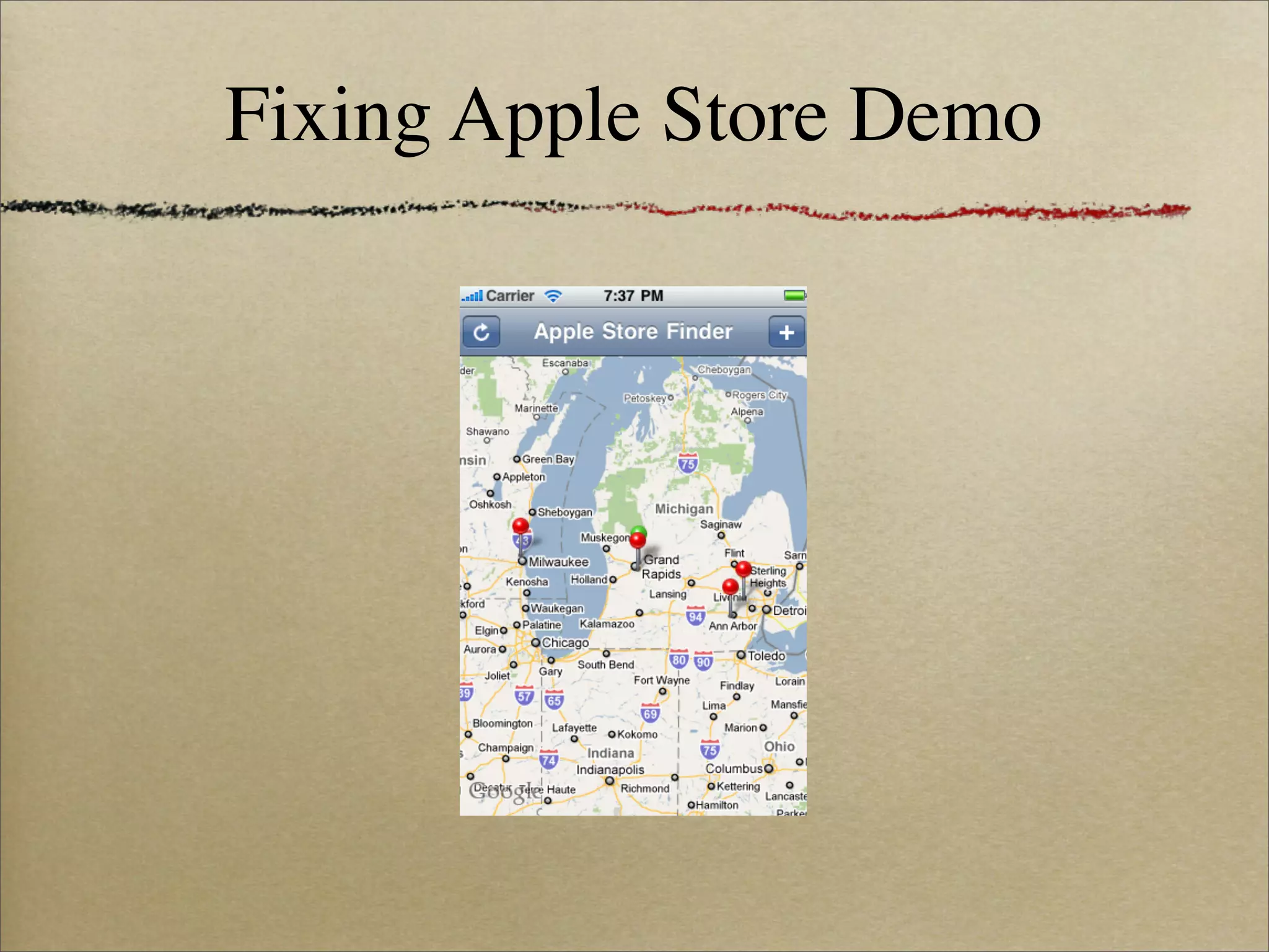 Fixing Apple Store Demo
 