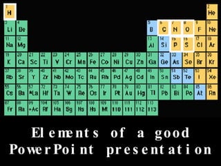 Elements of a good PowerPoint presentation 