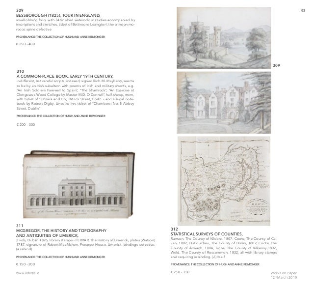 Adams Works On Paper Art Literature 12th March 2019