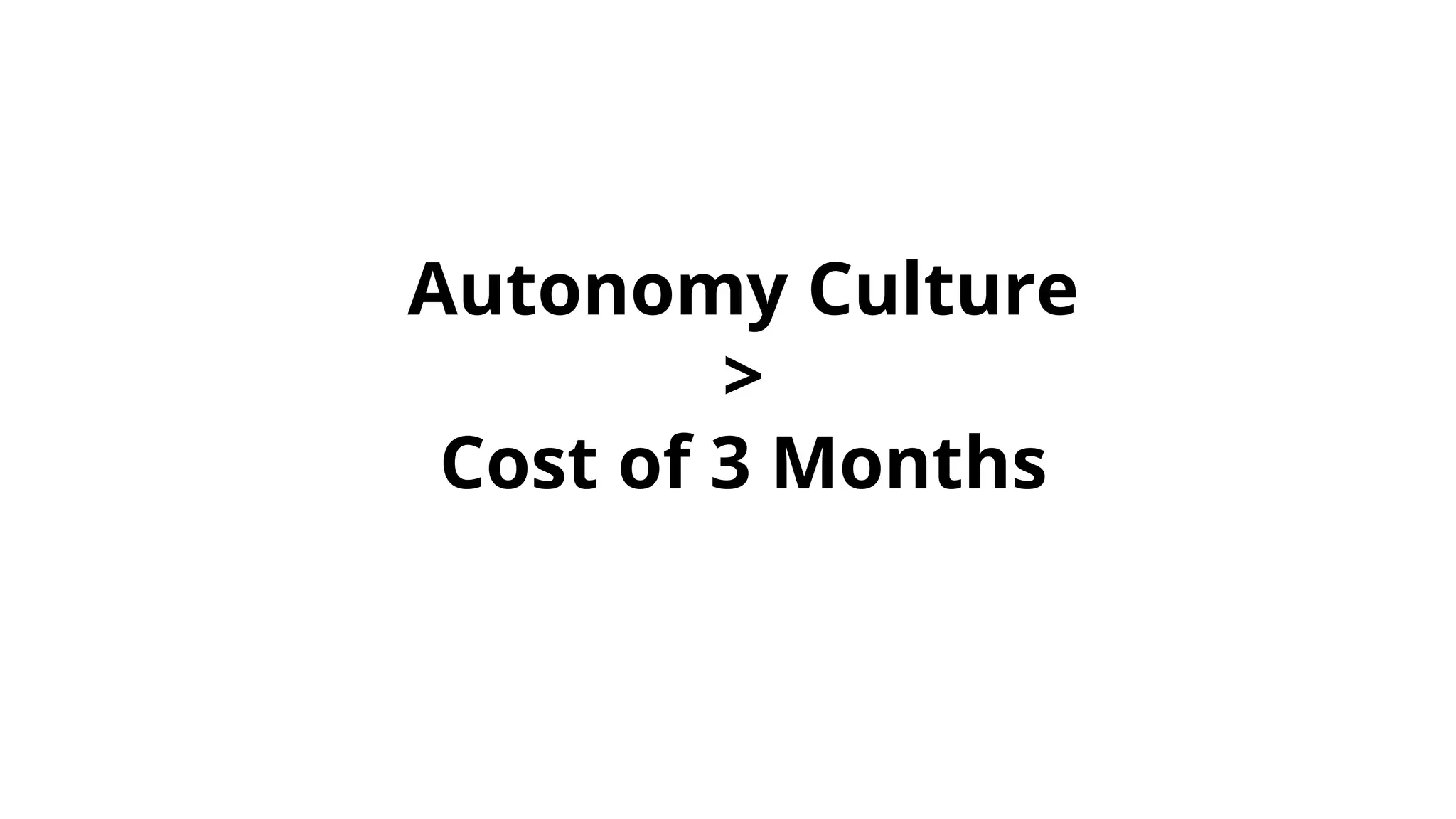 Autonomy Culture
>
Cost of 3 Months
 