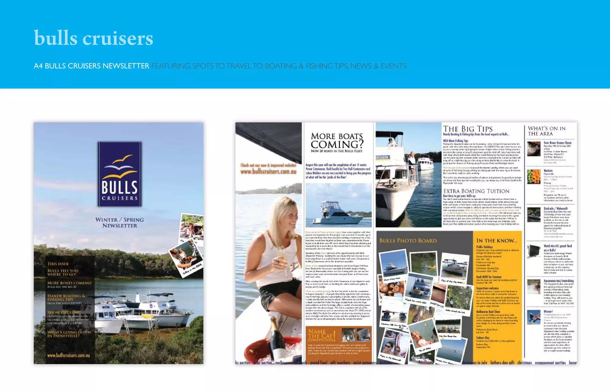 bulls cruisers
A4 BULLS CRUISERS NEWSLETTER FEATURING SPOTS TO TRAVEL TO, BOATING & FISHING TIPS, NEWS & EVENTS
 