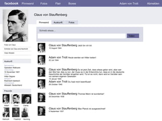 facebook Claus von Stauffenberg Pinnwand Fotos Flair Boxes Adam von Trott Abmelden Fotos von Claus Schicken sie Claus eine Nachricht Claus Stossen Pinnwand Auskunft Fotos Schreib etwas… Teilen Auskunft Netzwerken: Operation Walkuere Geburtstag: 15 November 1907 Partei: Hitler-Gegner Religion: Roemisch-katolisch Heimatstadt: Albstadt, Deutschland Freunde Adam Claus Clarita Helmuth Friedrich Claus von Stauffenberg  Jetzt bin ich tot.   15 August 1944 Henning Adam von Trott  Heute werden wir Hitler toeten! 20 Juli 1944 Claus von Stauffenberg  Thomas Mann ist wunderbar!  29 December 1939 Adam von Trott  Du hast mich beeinflusst! 28 October 1940 Claus von Stauffenberg  Max Planck ist ausgezeichnet! 9 September 1937 Claus von Stauffenberg  Es ist jetzt Zeit, dass etwas getan wird, aber wer den Mut hat, dies zu tun, der muss es in der Erkenntnis tun, dass er in die deutsche Geschichte als Verräter eingehen wird. Tut er es nicht, dann wird er Verräter sein vor seinem eigenen Gewissen 15 Januar 1940 