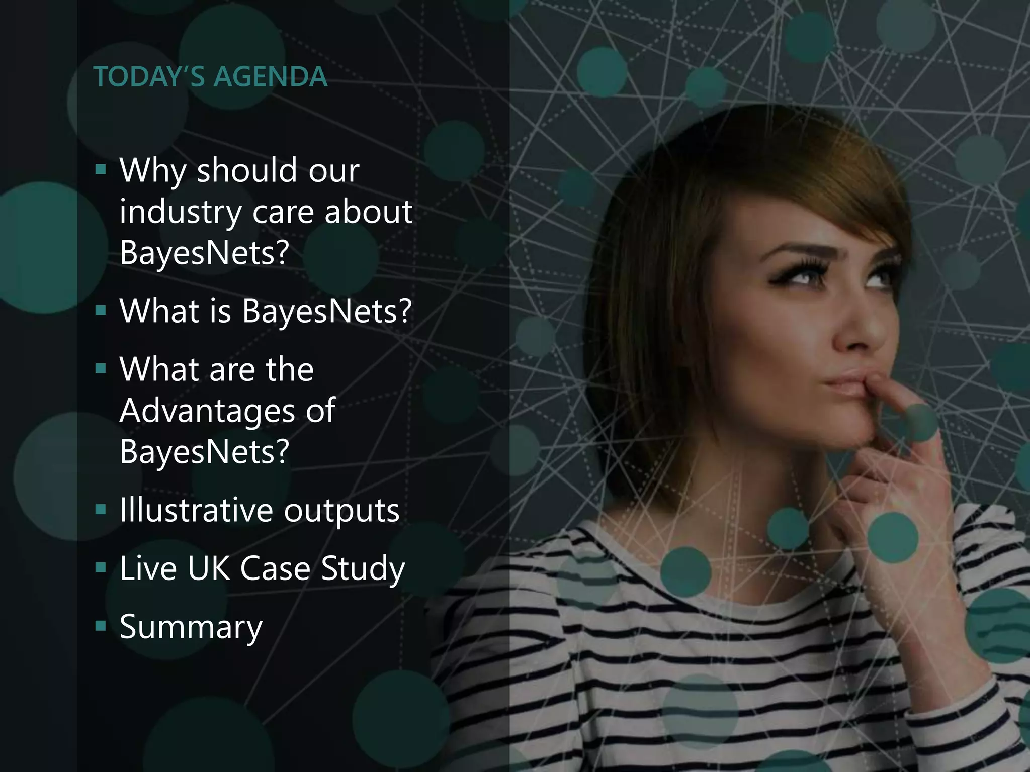 ‹#›
© 2015 Lieberman Research Worldwide.
All rights reserved. CONFIDENTIAL.
 Why should our
industry care about
BayesNets?
 What is BayesNets?
 What are the
Advantages of
BayesNets?
 Illustrative outputs
 Live UK Case Study
 Summary
TODAY’S AGENDA
 