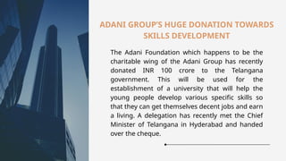 Adani Group Makes Donation for The Development of a Skills University ...