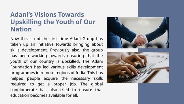 Adani Group Makes Donation for The Development of a Skills University | PPT