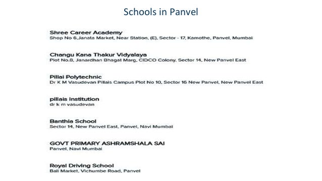 Adani Panvel Near by Schools