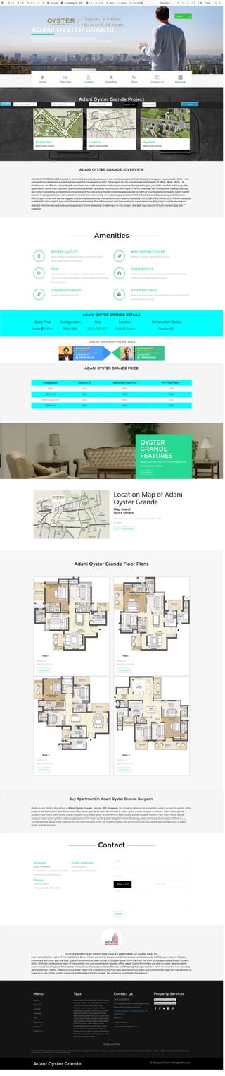 Adani realty oyster grande m2 k projects sector 102 gurgaon