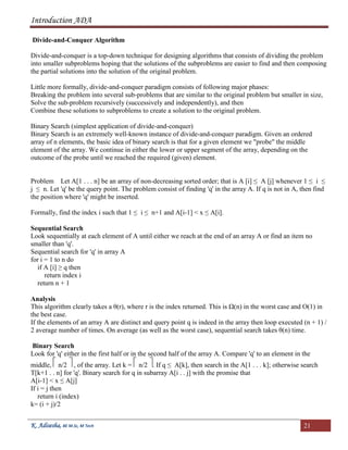 Analysis and Design of Algorithms notes | PDF