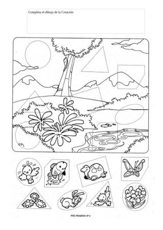 Completa el dibujo de la Creación
 