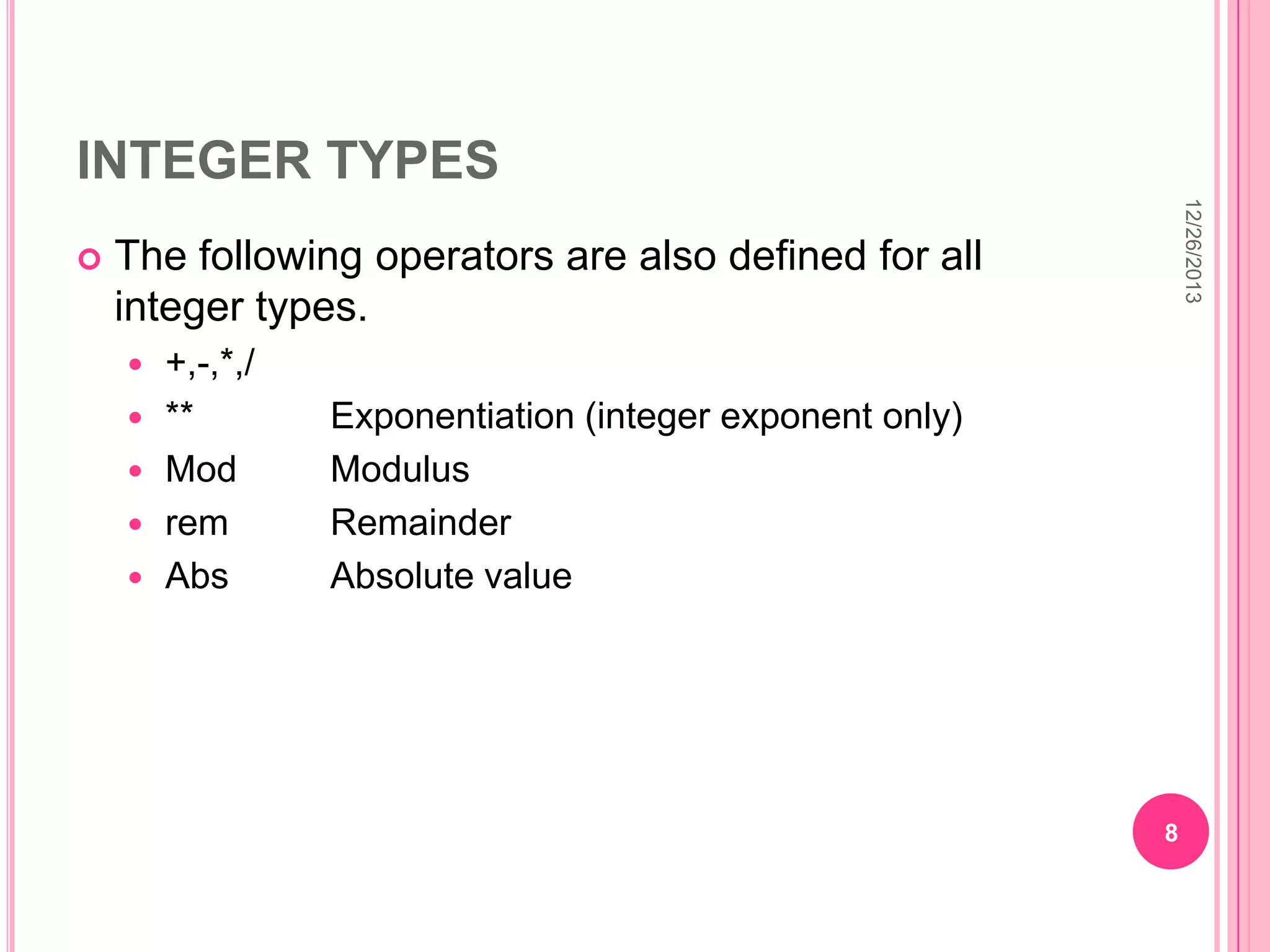 ADA programming language | PPTX | Programming Languages | Computing