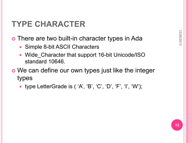 ADA programming language