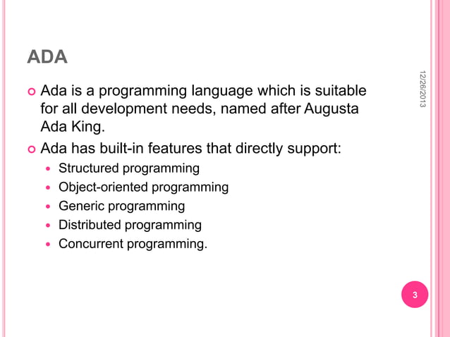 ADA programming language