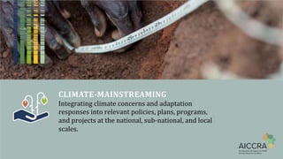 Climate smart agriculture prioritization and policy making
