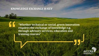 Climate smart agriculture prioritization and policy making