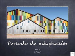 Periodo de adaptación
UD 3
UF0127
 