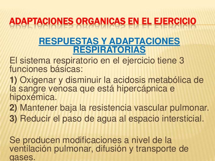 Adaptacion organicas en el ejercicio