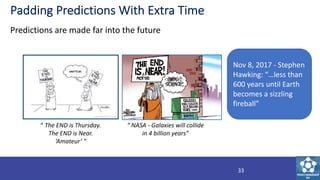 Padding Predictions With Extra Time
Predictions are made far into the future
Nov 8, 2017 - Stephen
Hawking: “…less than
60...