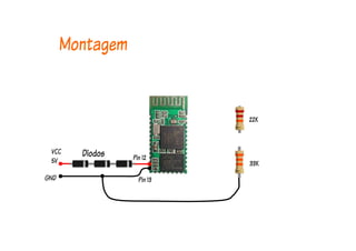 Montagem
Diodos Pin 12
Pin 13
VCC
5V
GND
22K
33K
 