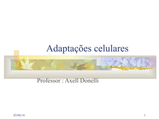 Adaptações celulares
Professor : Axell Donelli

03/08/14

1

 