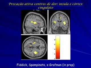 Precação ativa centros de dor: insula e córtex
                 cingulato




     Fiddick, Spampinato, e Grafman (in prep)
 