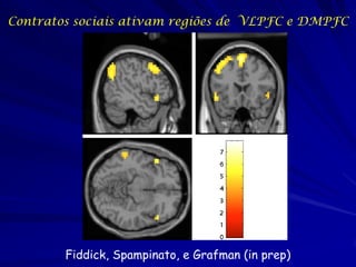 Contratos sociais ativam regiões de VLPFC e DMPFC




        Fiddick, Spampinato, e Grafman (in prep)
 