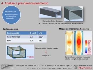 3. Descrição da solução adoptadaAlçado da nova estruturaAdaptação da Ponte da Arrábida à passagem do metro ligeiroTiago Pinto – Dissertação em Estruturas - MIEC 2011
