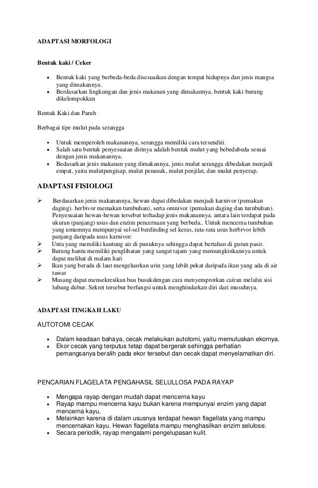 Adaptasi Morfologi