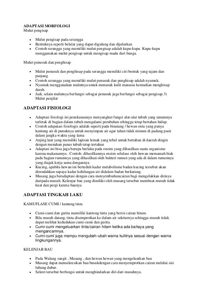 Adaptasi Morfologi
