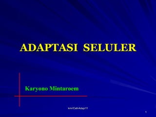 ADAPTASI SELULER


Karyono Mintaroem


             kmr/Cell-Adap/11
                                1
 