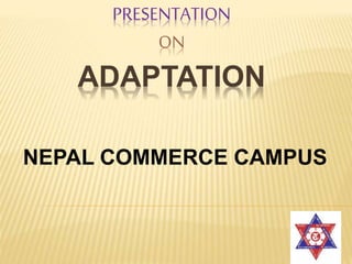 PRESENTATION
ON
ADAPTATION
NEPAL COMMERCE CAMPUS
 