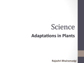 Science	
  
Adapta&ons	
  in	
  Plants	
  
	
  	
  
	
  
Rajashri	
  Bhairamadgi	
  
 