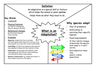 Adaptations of Plants and Animals Across Diverse Biomes for Survival | PDF