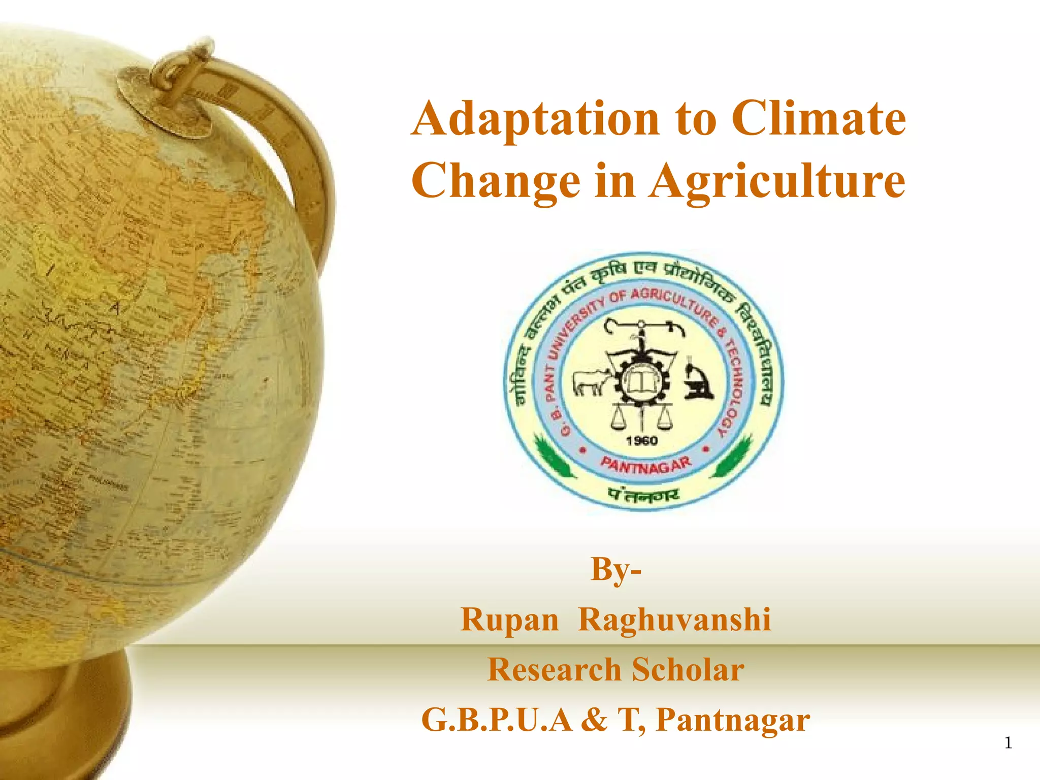 Adaptation to Climate Change in Agriculture | PPT
