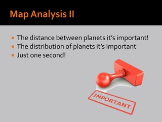    The distance between planets it’s important!
   The distribution of planets it’s important
   Just one second!
 