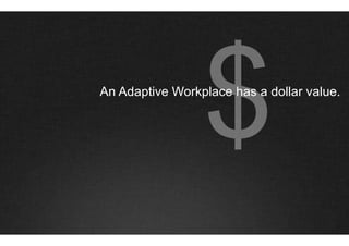 $
An Adaptive Workplace has a dollar value.
 