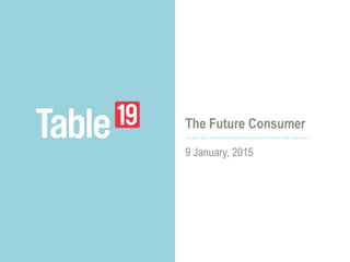9 January, 2015
The Future Consumer
 