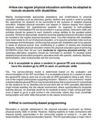 Adapted physical education | DOCX