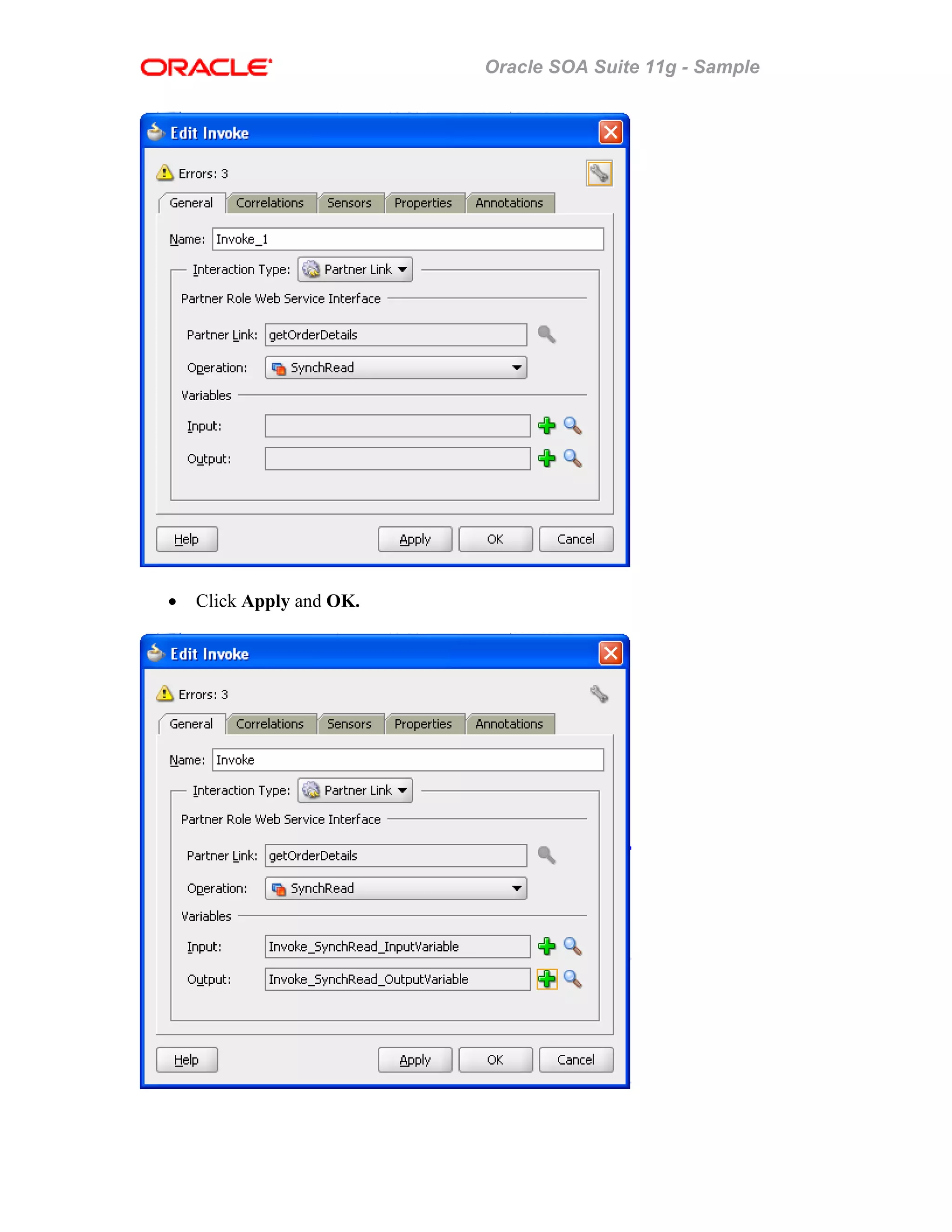 Oracle SOA Suite 11g - Sample
• Click Apply and OK.
 