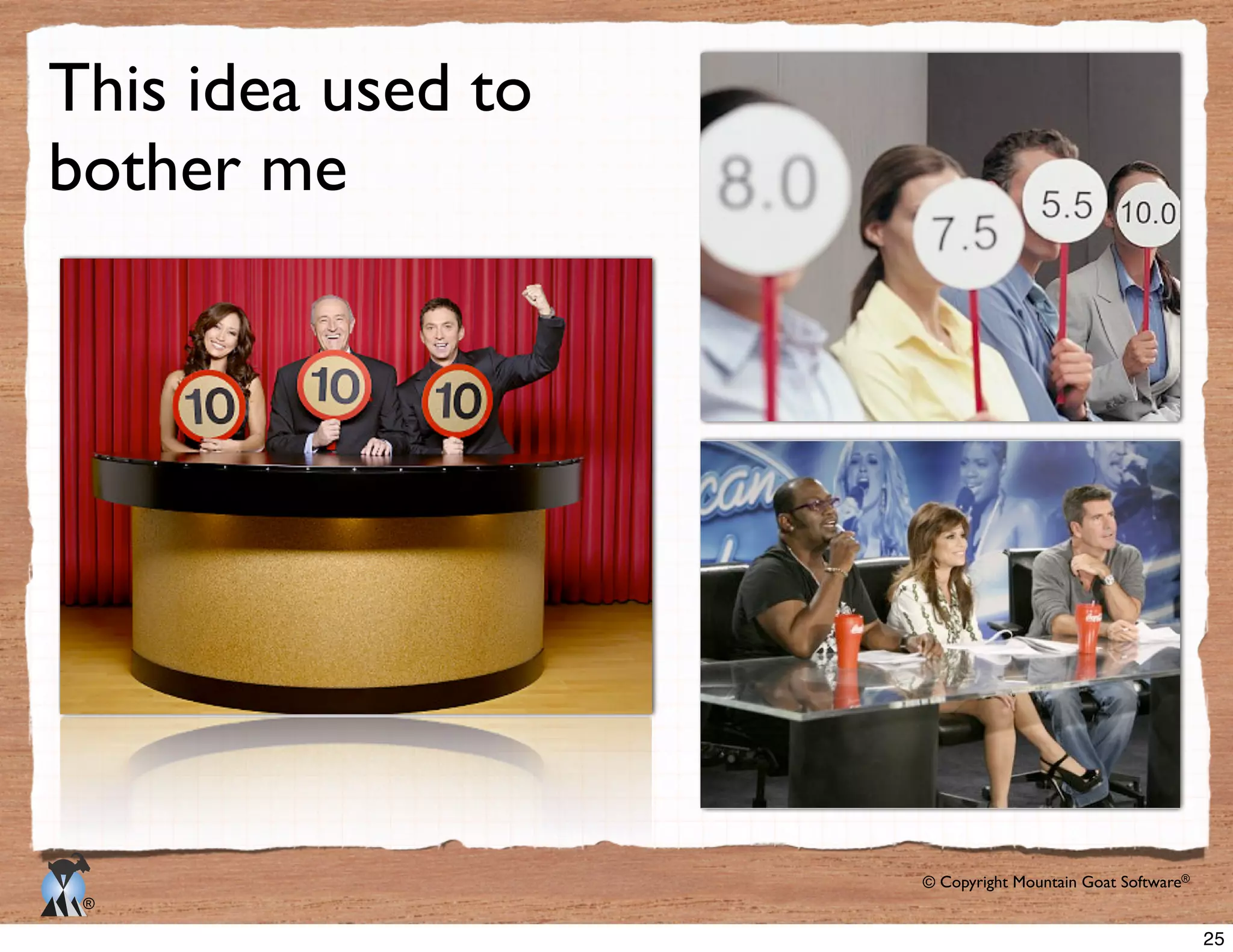 © Copyright Mountain Goat Software®
®
This idea used to
bother me
25
 