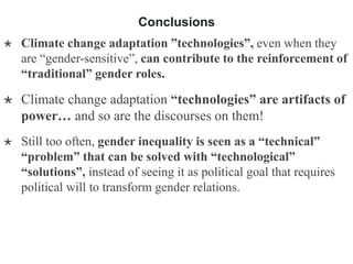 Climate change, 'technology' and gender: "Adapting women" to climate change with cooking stoves and water reservoirs in rural Nicaragua