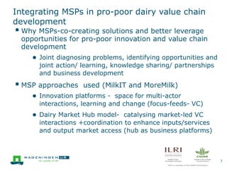Learning from multistakeholder processes on catalysing pro-poor smallholder dairy value chain development in Tanzania