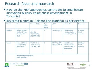 Learning from multistakeholder processes on catalysing pro-poor smallholder dairy value chain development in Tanzania